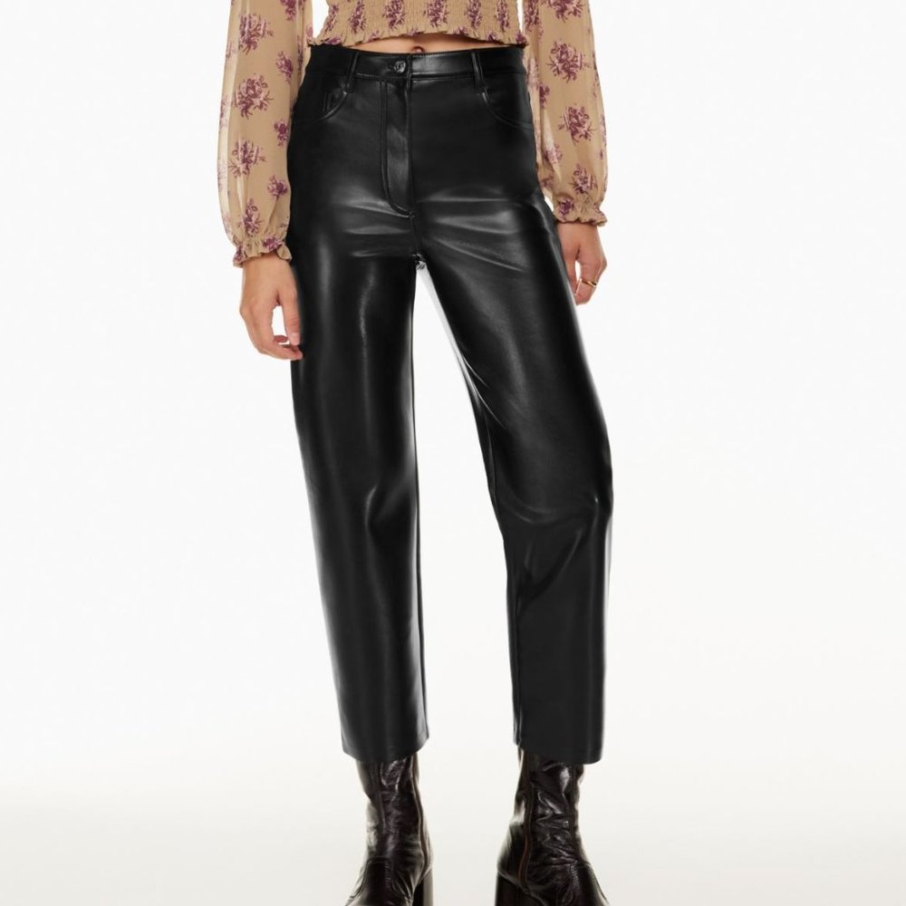 Aritzia Wilfred Melina Crop Vegan Leather Pants
